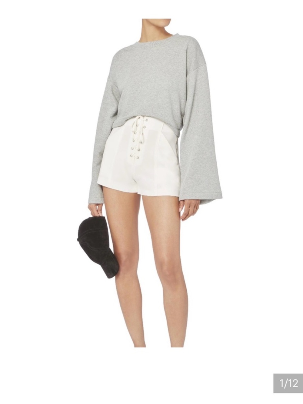 High-Waist Lace-trUp White Women’s Shorts